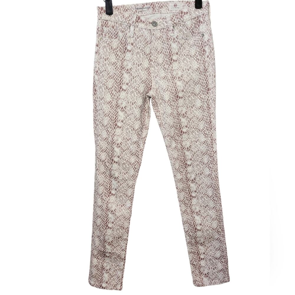 AG Adriano Goldschmied Denim Prima Mid Rise Ankle Snake print Jeans 24